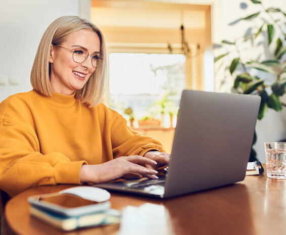 female researching salary expectations